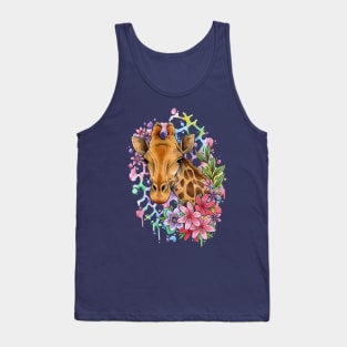 Color Splash Giraffe Design by Lorna Laine Tank Top